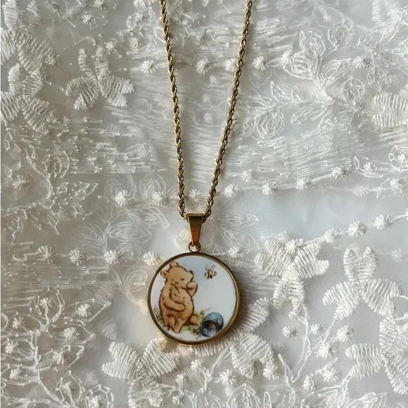 Classic Winnie the Pooh Necklace | Broken China Jewelry - Picture 1 of 2